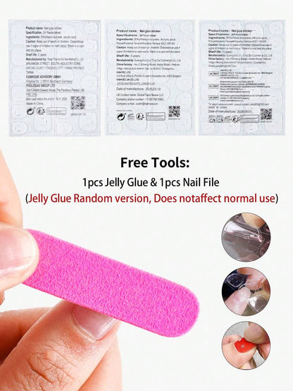 Party Glitter French Glue Press-Ons