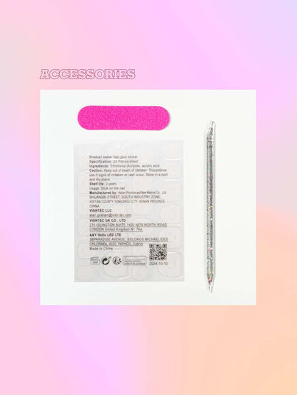 Y2K Duck Beak French Press-On Nails – Handmade Cherry & Pearl Set (10pcs)