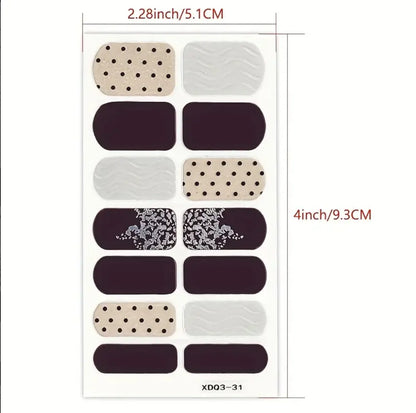 Semi-Cured Gel Nail Wraps – 32 Colors, Waterproof, Long-Lasting French Nail Stickers, Full Cover DIY Salon Nails