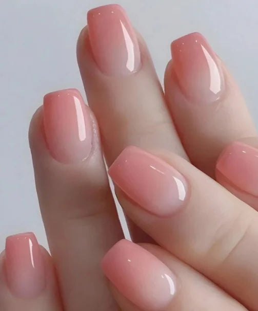 Glossy Pink Medium Square Press On Nails - 24pcs