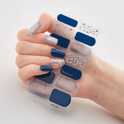 Semi-Cured Gel Nail Wraps – 32 Colors, Waterproof, Long-Lasting French Nail Stickers, Full Cover DIY Salon Nails