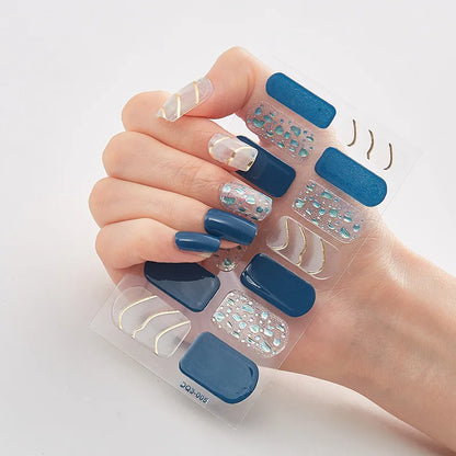 Semi-Cured Gel Nail Wraps – 32 Colors, Waterproof, Long-Lasting French Nail Stickers, Full Cover DIY Salon Nails