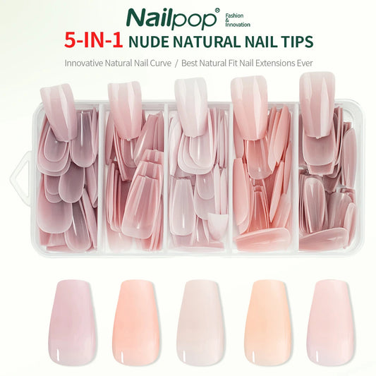 Meta Title: Nailpop 3-in-1 Nude Natural Soft Nail Tips (140PCS) | Pro DIY Manicure