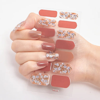 Semi-Cured Gel Nail Wraps – 32 Colors, Waterproof, Long-Lasting French Nail Stickers, Full Cover DIY Salon Nails