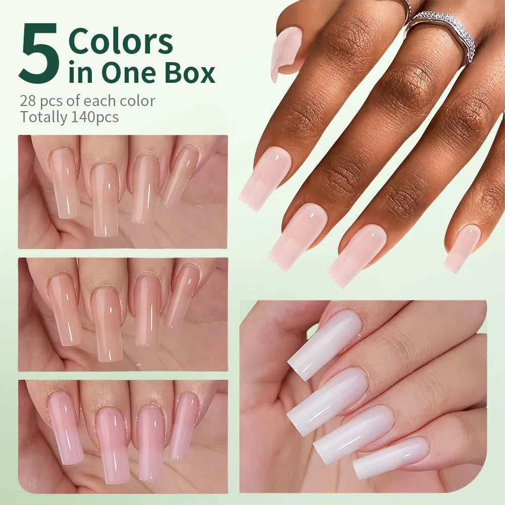 Meta Title: Nailpop 3-in-1 Nude Natural Soft Nail Tips (140PCS) | Pro DIY Manicure