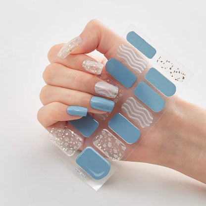 Semi-Cured Gel Nail Wraps – 32 Colors, Waterproof, Long-Lasting French Nail Stickers, Full Cover DIY Salon Nails